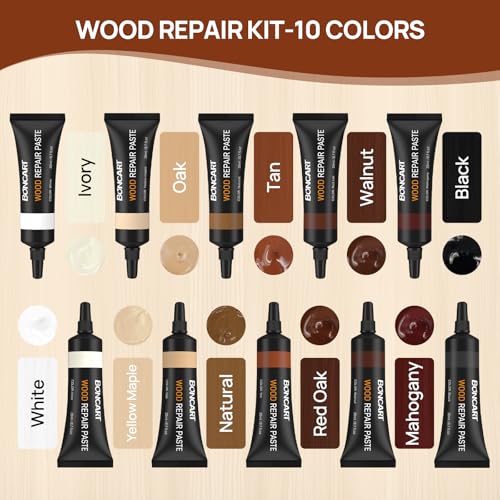 Boncart Wood Furniture Repair Kit, Wood Touch up Fillers - color: 10 Colors
