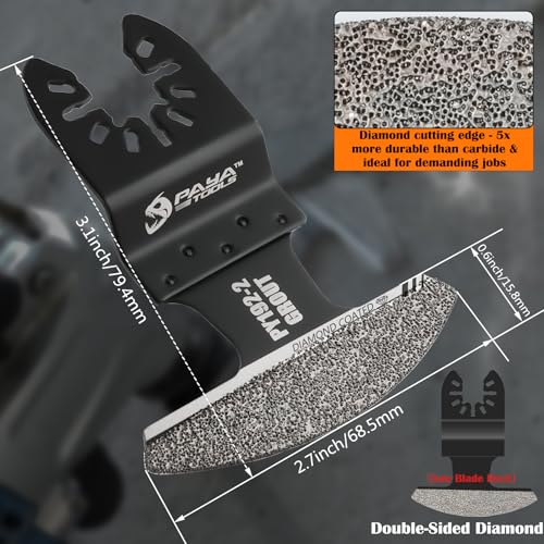 3-Pack Diamond Oscillating Grout Removal Blade - color: Diamond-Grit Edge