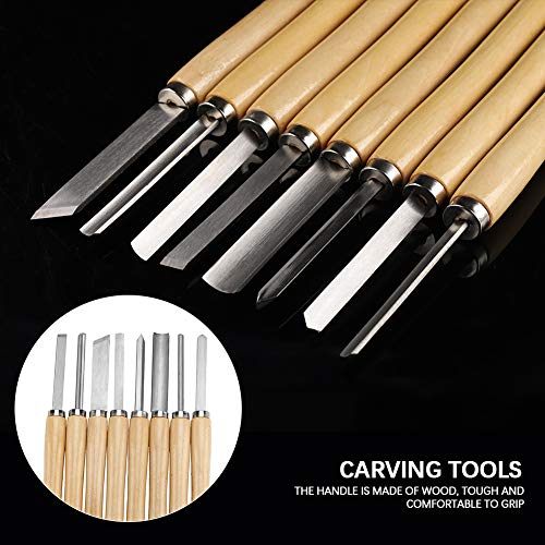 8Pcs Wood Lathe Chisel Sets, HSS Wooden Turning Chisels Kit Sculpting Chisel Woodworking Chisels Lathe Woodturning Tools Wood Carving Tools Set for Wooden Turning Hardwood