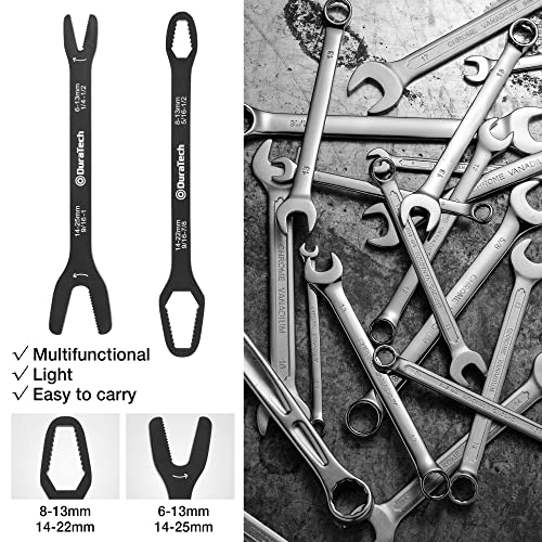 DURATECH Universal Wrench Set, SAE & Metric, 1/4”-1”& 6 mm-25 mm - style: Double Box&Open End