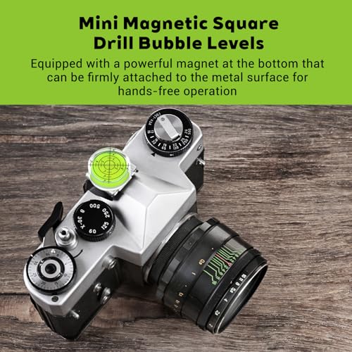 8 PCS Small Bubble Level Bullseye Spirit Level Mini Square Circular Measuring Leveling Tool for String Line for Camera Phonograph Turntable Tripod Frame Drill 1.57x0.59 in & 1.25x0.47in