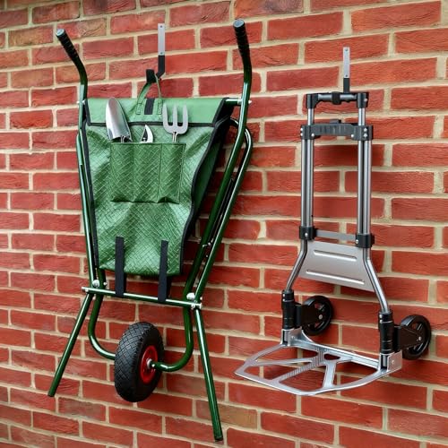 4 Pcs Heavy Duty Garage Hooks, Stainless Steel Wall Mount Utility Hooks Storage Tool Holder Hanger Organizer for Garden Hose, Ladder, Bike