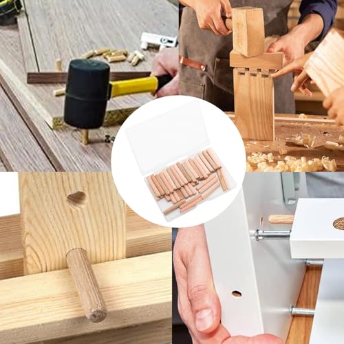 48Pcs 5mm x 30mm / 1/5 Inch x 1.18 Inch Wooden Dowel Pin - size: 5 x 30mm