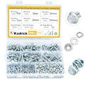 Kadrick 500Pcs Flange Hex Bolts and Nuts Kit,M6 x1.0 （M8 x1.25 M10-1.25 Available） (12mm to 35mm) Metric Bolt Assortment,Alloy Steel Class 8.8 Zinc Plated - size: 500Pcs M6 FLANGE HEX Zinc