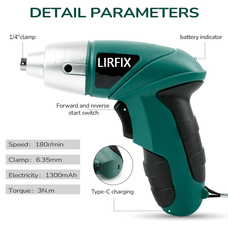 20-Piece Green 3.6V Electric Household Hardware Tool Set - Compact USB Rechargeable Low-Power Screwdriver, Pliers, Claw Hammer, Screwdriver Bits