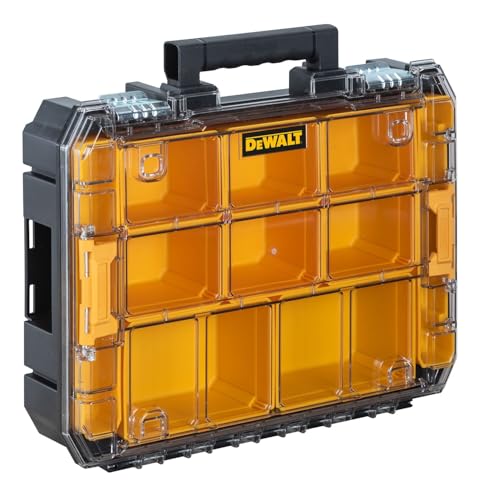 DEWALT TSTAK Tool Organizer, Small Parts and Screw Organizer Tool Box with Removable Compartments, (DWST17805) - size: 17.25" L x 13.25" W x 4.62" H
