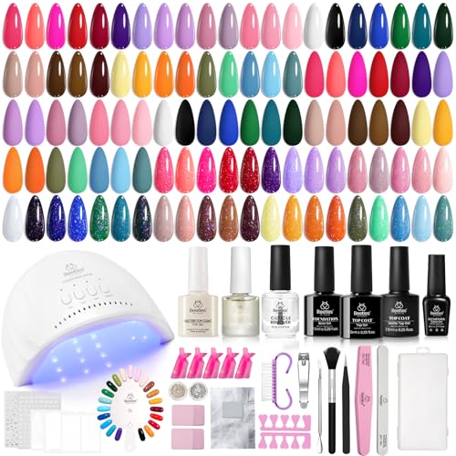 Beetles 69 Pcs Gel Nail Polish Kit with U V Light - 35 Color Gel Polish Kit - color: Emotional Spectrum - 35 Colors (69 Pcs)