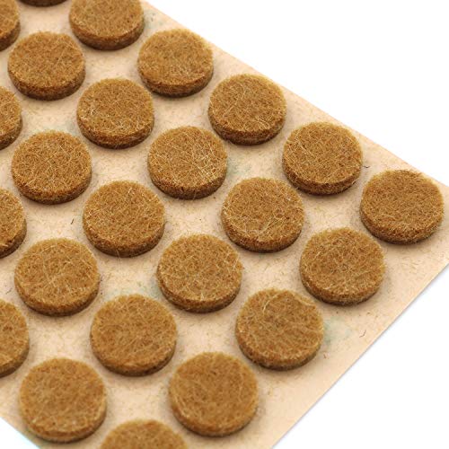 Furniture Felt Pads 3/8" (10mm) Diameter Round 3M Self Adhesive Protects Kitchen Cabinets, Drawers, Desks and Furniture Against Bumps and Scratches 100 Pack - Oak (Honey Brown) - color: Oak 100 Pack