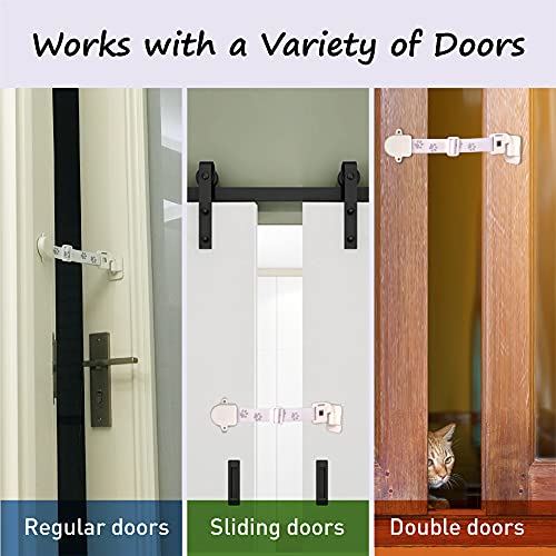 Neobay Adjustable Door Strap and Latch, Damage-Free Cat Door Latch to Keep Large Dog Out of Litter Box, Economical Alternative of Pet Gates and Interior Cat Door, Magnetic with Stopper 1 Pack - style: Magnetic With Stopper 1 Pack