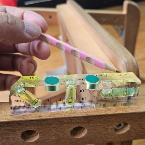 GEONASSUR 102mm Magnetic Acrylic T-Type Torpedo Level, 2 Vials Pocket Level
