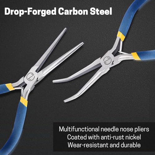 VISEMAN 6" Mini Needle Nose Pliers with Comfort Handles, Long Nose Pliers - style: Straight