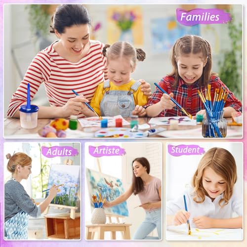 528PCS Valued Paint Brushes and Palettes Set，48Pack of 480PCS Paint Brushes Bulk, 48 Paint Paint Trays, Artist Acrylic Brushes Nylon Brush Head, Suitable for All Purpose Oil Watercolor Painting Set
