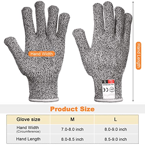 Potchen 15 Pairs 15 Pairs Cut Resistant Gloves Level 5, Safety, X-Large - size: X-Large