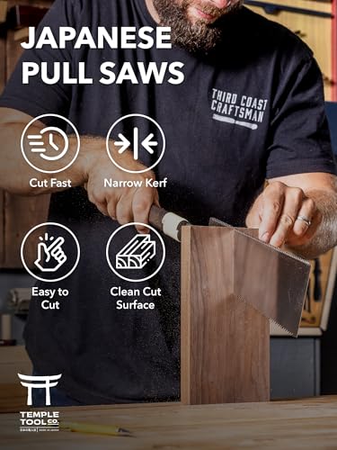 Japanese Pull Saw - 9.5 Ryoba Hand Saw with Rip-cut and Crosscut - Wood Saw for Dovetails, Tenons, Joinery, Cutting Boards to Length & Width- Temple Tool Co. - style: Japanese Pull Saw