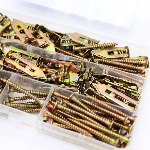 Self Drilling Drywall Anchor Kit 160PCS - Carbon Steel Zinc Plated Expansion Anchors with Self Tapping Screws AXK - size: 160PCS--2 Sizes Kit