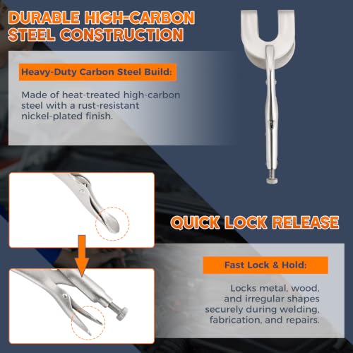 10"(225mm) Locking Pliers Set, 2 Pack Heavy Duty Welding Clamps