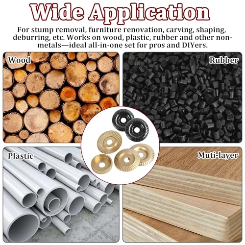 19 Pcs Wood Carving Disc Set for 4" & 4.5" Angle Grinder