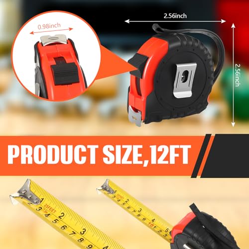 Copkim 50 Pieces 12 Ft Tape Measure Retractable Bulk,Red - color: Red