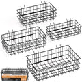 INCLY 4 Pack Pegboard Baskets Bins Set, Black Metal Pegboard Accessories - color: Black