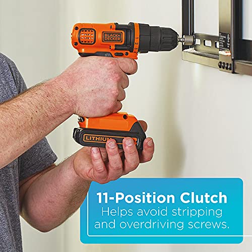BLACK+DECKER 20V MAX 68-Piece Cordless Drill and Home Tool Project Kit with Tool Storage Bag (LDX120PK)