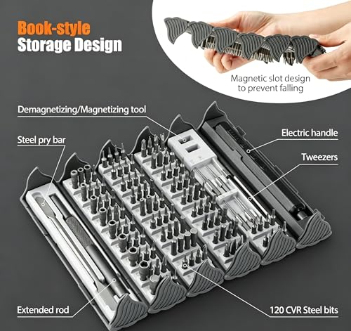 Precision Electric Screwdriver Set, 138-in-1 Mini Cordless Repair Kit