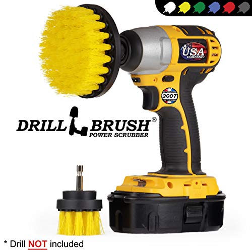Drill Brush - Drill Brush Kit - Drill Brushes for Cleaning - Shower Cleaner - color: Yellow