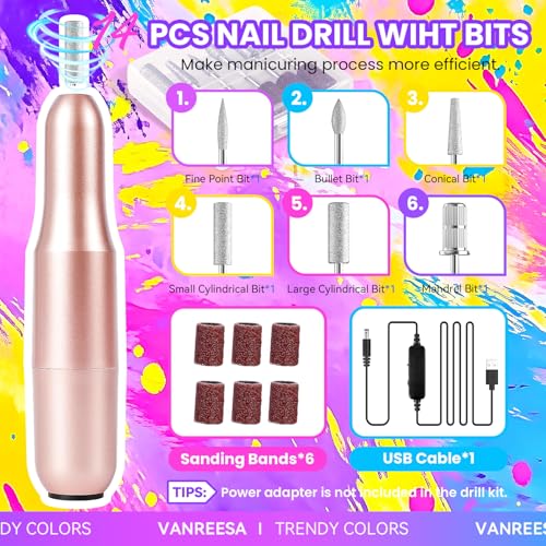 VANREESA 115Pcs Gel Nail Polish Kit with U V Light Nail Drill Almond Nail Tips -40 All Seasons Colors Gel Polish Set with 5Pcs Base Top Coat Gel Nail Kit for Beginners with Everything Gifts for Women - color: Everything Beginners Need