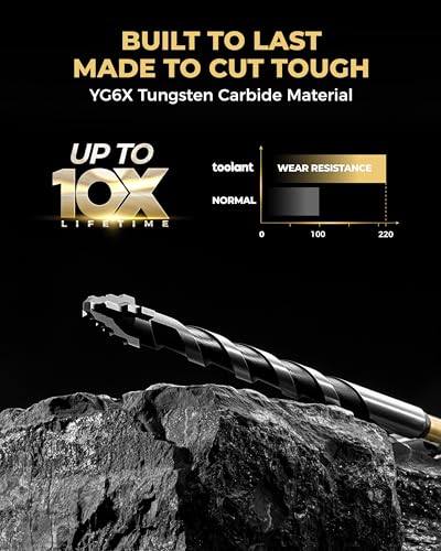 toolant 3/8" Serrated Eccentric Masonry Drill Bits, 20-Piece Set - size: 3/8"(20pcs)