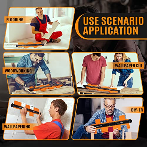 DODOWIN 20 Inch Connectable Contour Gauge, Gifts for Men, Dad and Husband - color: Orange-20 In.