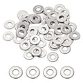 PATIKIL #6 304 Stainless Steel Flat Washers, 50 Pcs Round Metal Washer Small Spacer for Screws Bolts Nuts Assortment (1/6" ID x 2/5" OD) - size: #6 (1/6" ID x 2/5" OD)