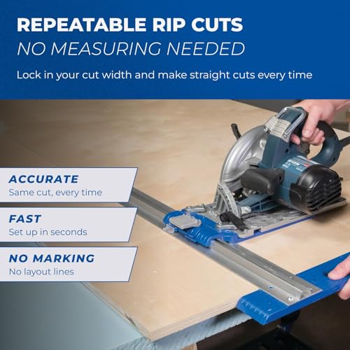 Kreg KMA2685 Rip-Cut Circular Saw Guide - Cutting Tool - Guide is Best for Regular (Side-Blade) Circular Saw - Ensure Compatibility Before Use - Woodworking Tools for Home Improvement - style: Jig Saw