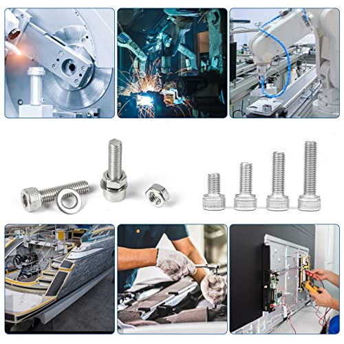 NINDEJIN 880Pcs Screw Nuts and Bolts Assortment Kit, M2 M3 M4 M5 Metric Bolts and Nuts and Washers Set, 304 Stainless Steel Precise Hex Socket Head Cap Machine Screws Set with Allen Wrenches - size: M2 M3 M4 M5 880
