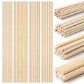 80-Piece Wooden Dowel Rod Set - Assorted Sizes 1/8, 3/16, 1/4, 5/16 x 11.8 Inch Natural Craft Dowel Rods