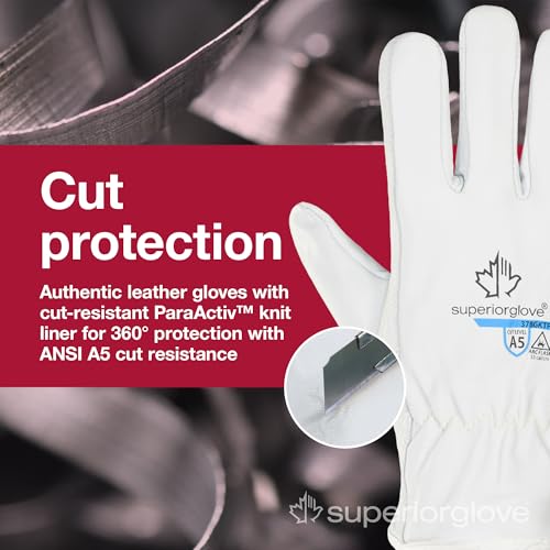Superior Glove Endura Goatskin Leather Work Gloves Arc Flash Cut Resistant Safety Hand Protection - size: X-Small, style: Arc Flash/Cut