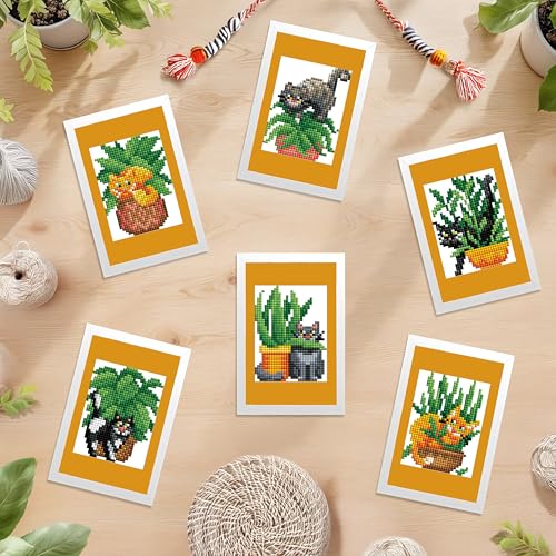 DIAMOND ART CLUB Mini Dazzles- Cats with Plants Diamond Art Kits for Adults - color: Cats with Plants