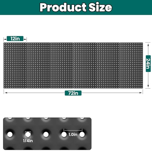 EVERHANGER Metal Pegboard Panels 24" x 12", Heavy Duty Peg Board for Garage - size: 6 Pack 24" x 12"