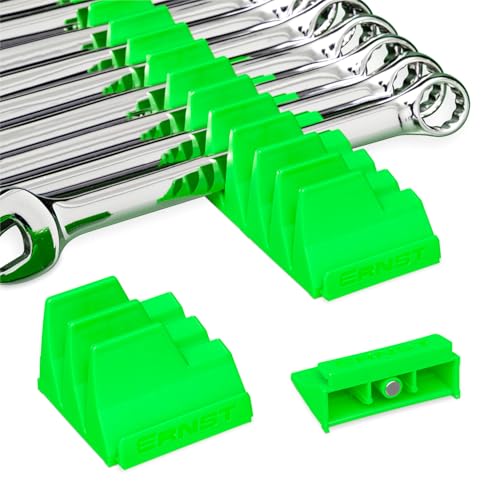 Ernst Manufacturing Wrench Pro - Modular Wrench Organizer for 20 Tools with Magnetic Base (Patented) Green - Made in the USA - color: Green