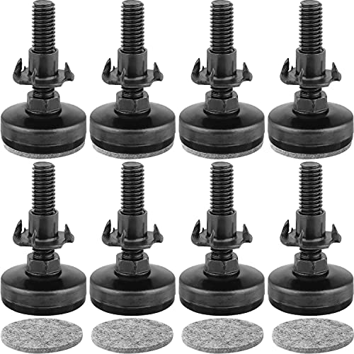 Anwenk Furniture Levelers Heavy Duty Furniture Leveling Feet Adjustable Leg Levelers for Cabinets Sofa Tables Chairs Raiser, Support 2640LBs, T- Nut Kit 3/8”-16 Thread, Large Base - 8 Pack,Black - color: Black 8-pack