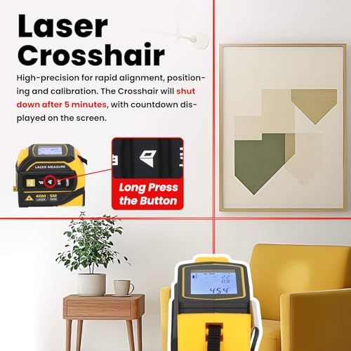 4-in-1 Laser Tape Measure with Crosshairs and Electrical Angle for Gifting