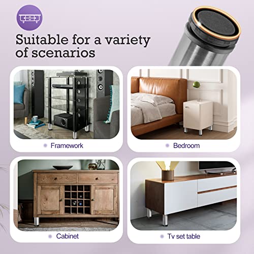 3 Inch Metal Furniture Legs Stainless Steel Adjustable Legs Silver Table Legs Round Cabinet Legs for Coffee Table Cabinet Desk Sofa Shelves, Pack of 8 - color: Silver, size: 3"