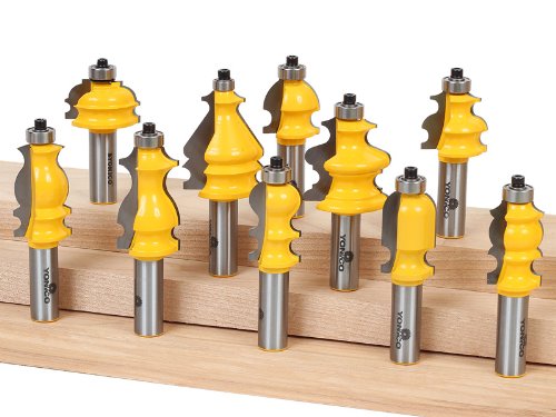YONICO Architectural Molding Router Bits Set 10 Bit 1/2-Inch Shank 16101 - style: 10 Bit Set - 1/2" Shank