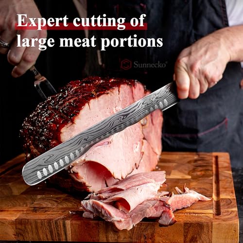 Sunnecko 12 Inch Carving Knife,Brisket Knife for Roasts and Turkey - color: 12 inch Carving Knife