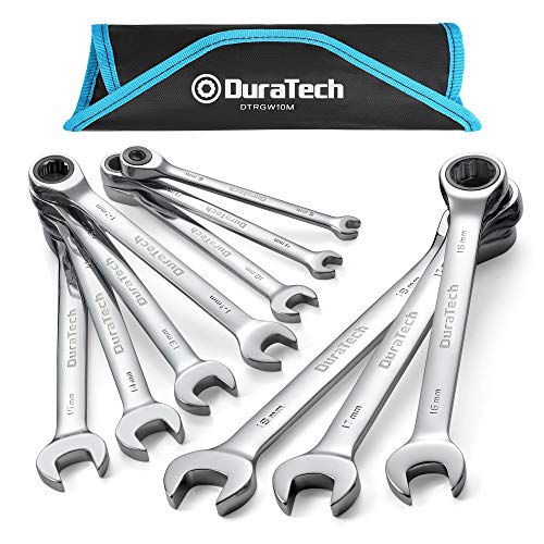DURATECH 10-Piece Ratcheting Wrench Set, Metric, 6mm-18mm - size: 6.0-18.0mm