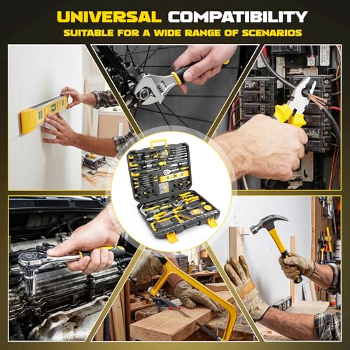 KELIN 155PCS Household Tool Set with Toolbox Ratcheting Screwdriver Sockets