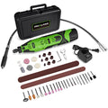 PHALANX 12V Cordless Rotary Tool Kit with Keyless Chuck, 6-Speeds 5000-32000RPM, 119 Accessories with Flex Shaft, Idea for Cutting, Grinding, Wood Carving- Include 2.0AH Battery, Charger (Renewed)