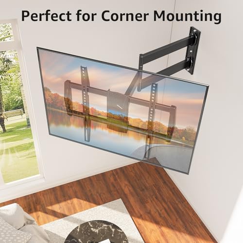 MOUNTUP Corner TV Wall Mount for Most 42-75 Inch TVs with 32” Long Extension, Long Arm TV Mount, Full Motion TVs Mount Swivel Articulating Mounts, MAX VESA 600x400mm, Holds up to 99 lbs MU0076 - size: for 42-75 inch TV,Corner TV Mount