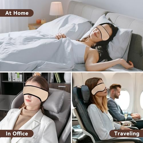 Agatige Sleep Ear Muffs, Soundproof Sleep Earmuff Headband Sleeping Noise Cancelling Ear Wrap Muffs Winter Women Sleep Mask - color: Beige