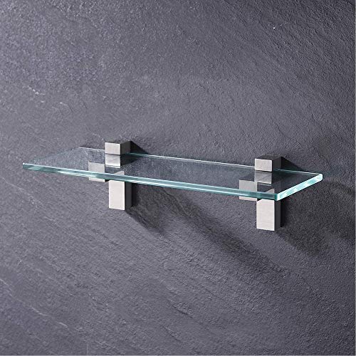 AWEN Solid Metal Adjustable Wood/Glass Shelf Bracket Wall Mount, 2 Pcs (Brushed Nickel) - size: Brushed Nickel-2pcs