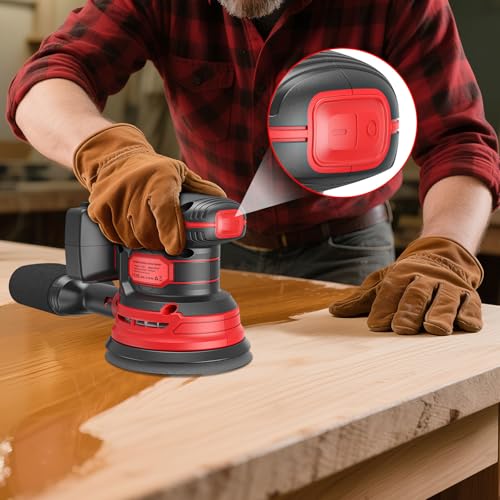 Cordless Orbital Sander Compatible For Milwaukee 18V With Dust Collector - style: RED 18V