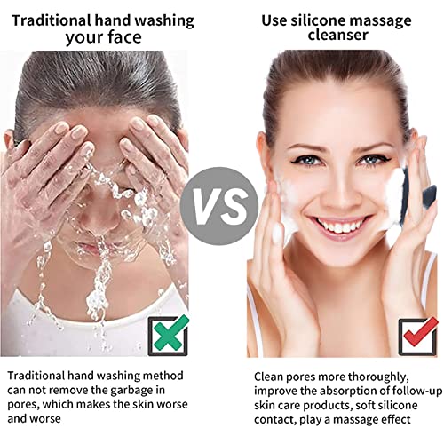 Face Scrubber Face Scrubber for Men Facial Cleansing Brush Silicone Face Wash Brush Manual Waterproof Cleansing Skin Care Face Brushes for and Exfoliating (Gray) - color: Gray